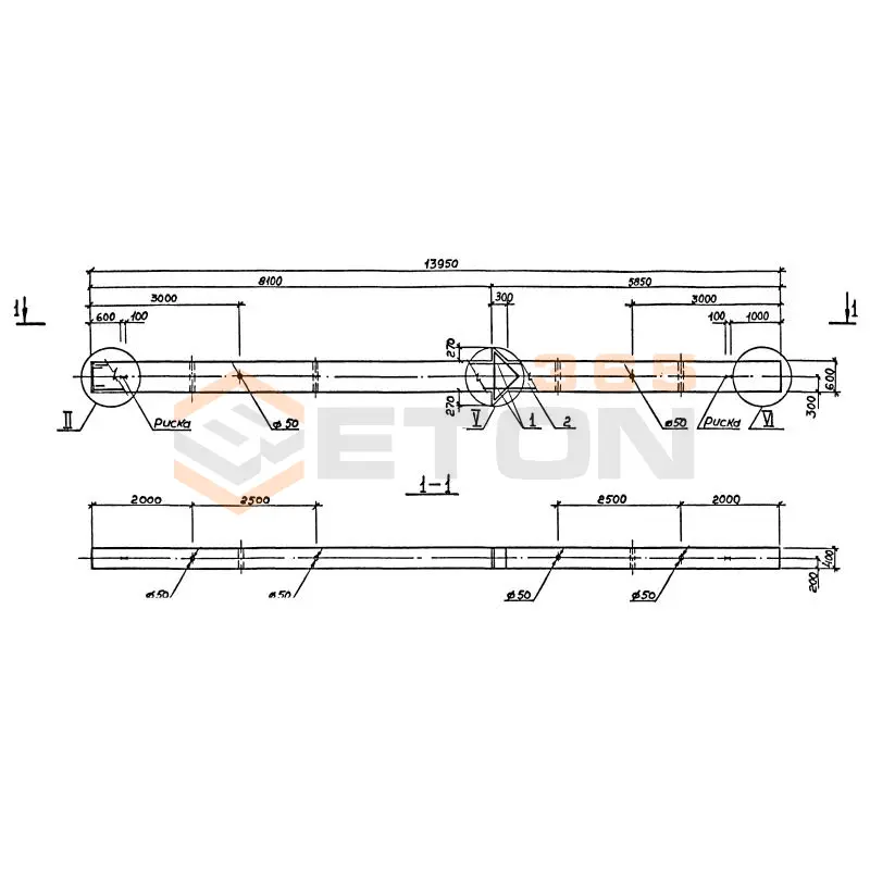 Колонны высотой 6,0; 7,2 м Серия 1.420.1-19 К 64-5