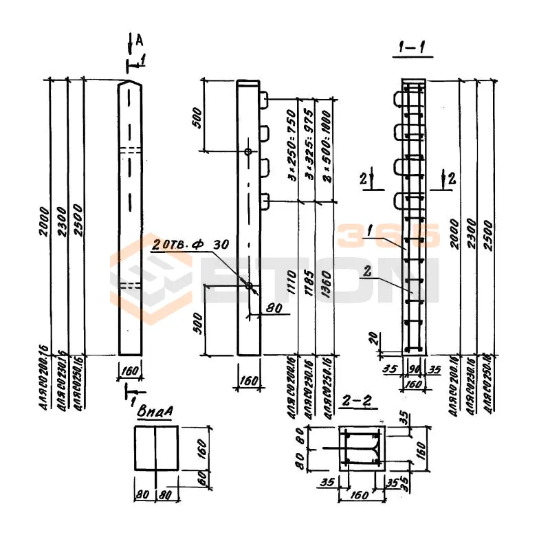Стойки Серия 3.818.9-2 СО 250-16