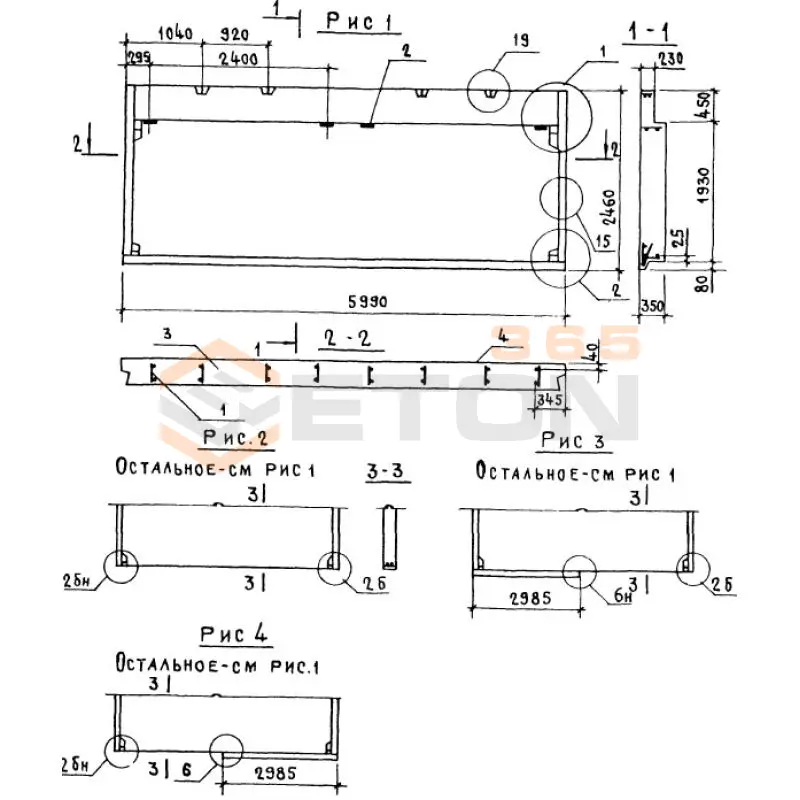 Панели парапета Серия 1.138.1-17 1НЧ 60-25-35-50 л-1,1 (1.138.1-17)