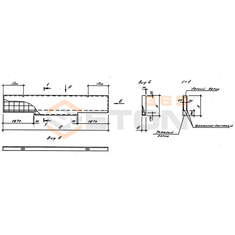 Панели стеновые цокольные Серия 1.030.1-1/88 ПСЦ 63,5-12-3-6