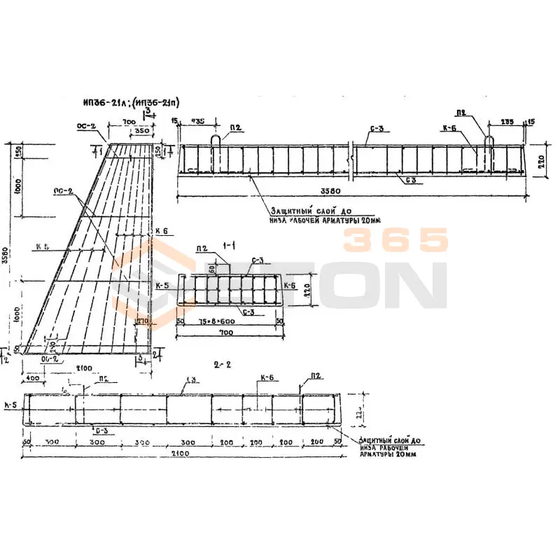 Плиты плоские Серия 86 и 85 ИП 36-21 п