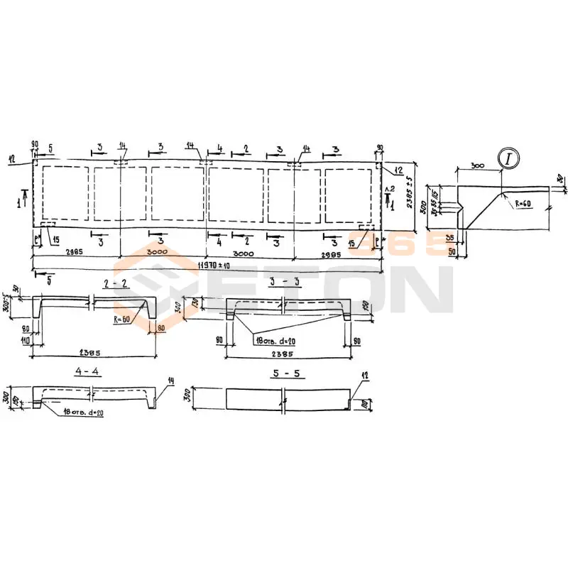 Панели стеновые Серия 1.432.1-20 ПС 120-24-1 к7т-5 (1.432.1-20)