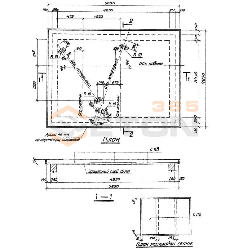 Плиты перекрытий шахт Серия 1.489-1 П 47