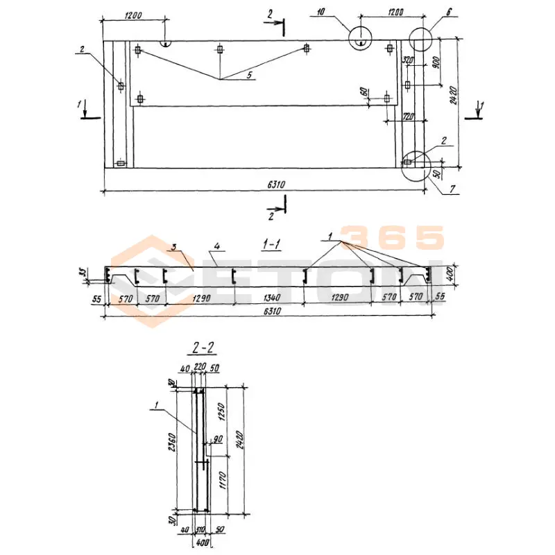 Панели парапетные Серия 1.100.1-7 1НЧ 63-24-40-50 л