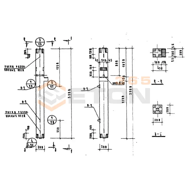Колонны сечением 300х300 Серия ИИ 04-2 КСР 333-17-3