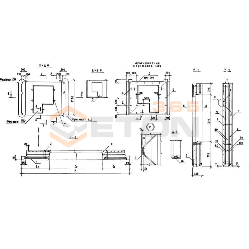 Панели наружных стен Серия 1.132.1-14 3НС 34-28-30-250 т-3,3-17