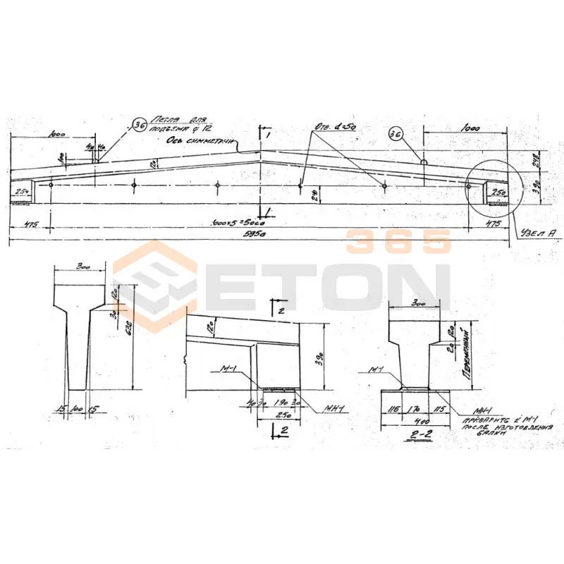 Балки таврового сечения Серия ПК 01-115 БД 6-1