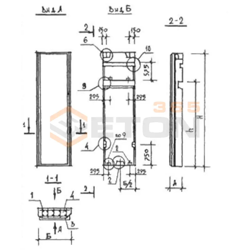 Наружные стеновые панели Серия КУБ 2,5 ВНП 15-41-3,5