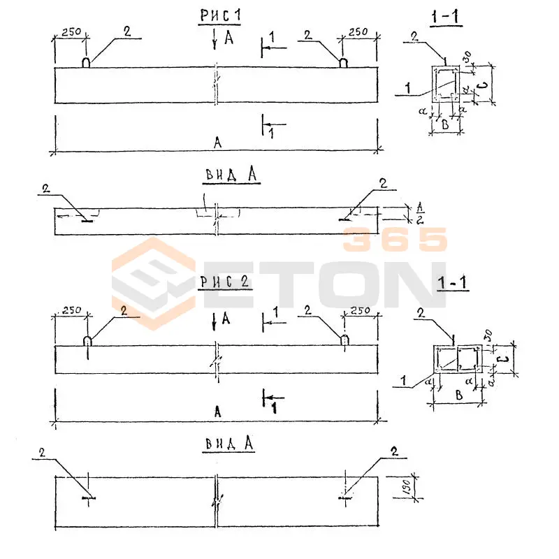 Балки Серия 1.126.1 КЛ-1 Б 60-19-40-2,5 т