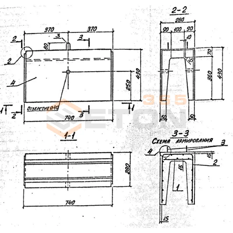 Лотки каналов ЛК серия 3.006.1-8 ЛК 75-30-45-1