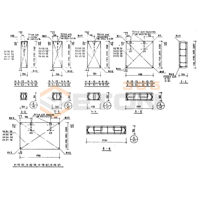 Панели стеновые легкобетонные толщиной 20,25,30 и 35 см Серия ИИ 04-5 Н 6-18