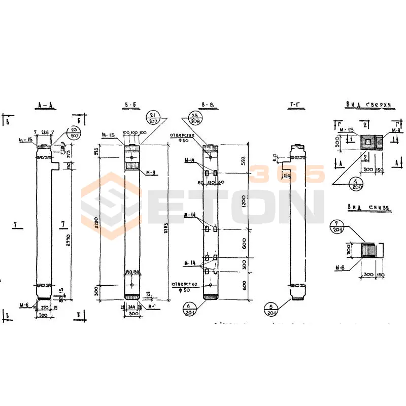 Колонны сечением 300х300 Серия ИИ 04-2 К 17-33-3