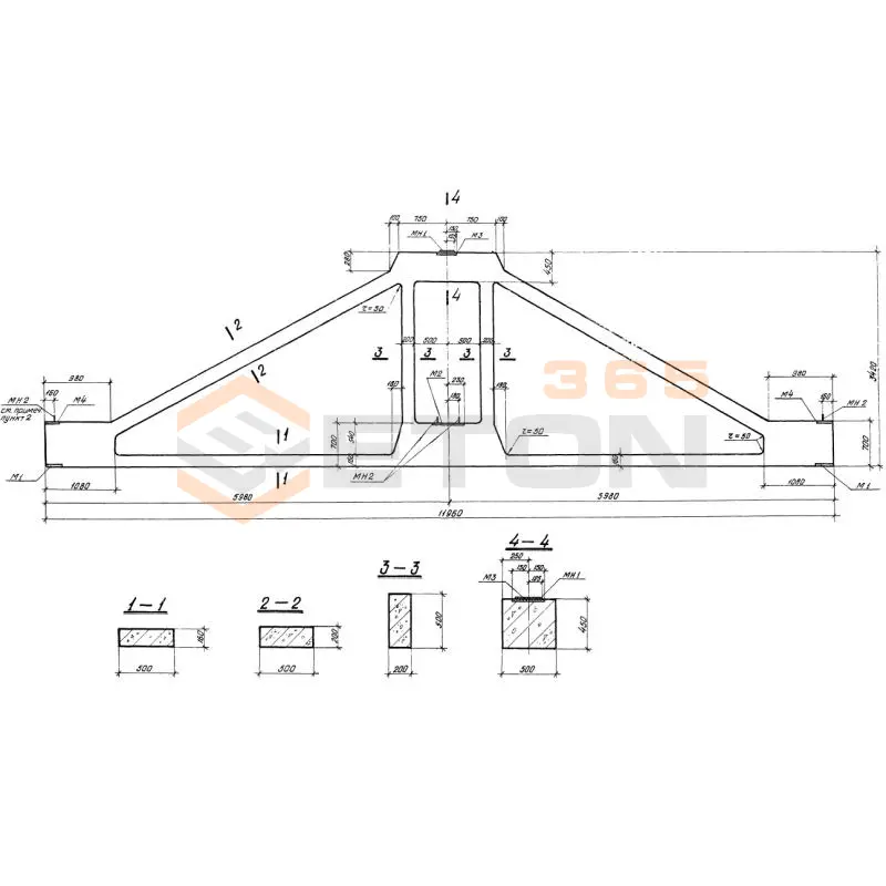 Фермы Серия 1.463-4 ФП 12-2 АIV (1.463-4)