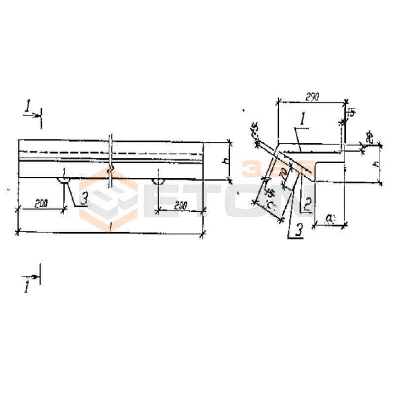 Ступени нижние фризовые Серия Б1.055.1-1.01 ЛСН 11 (Б1.055.1-1.01)