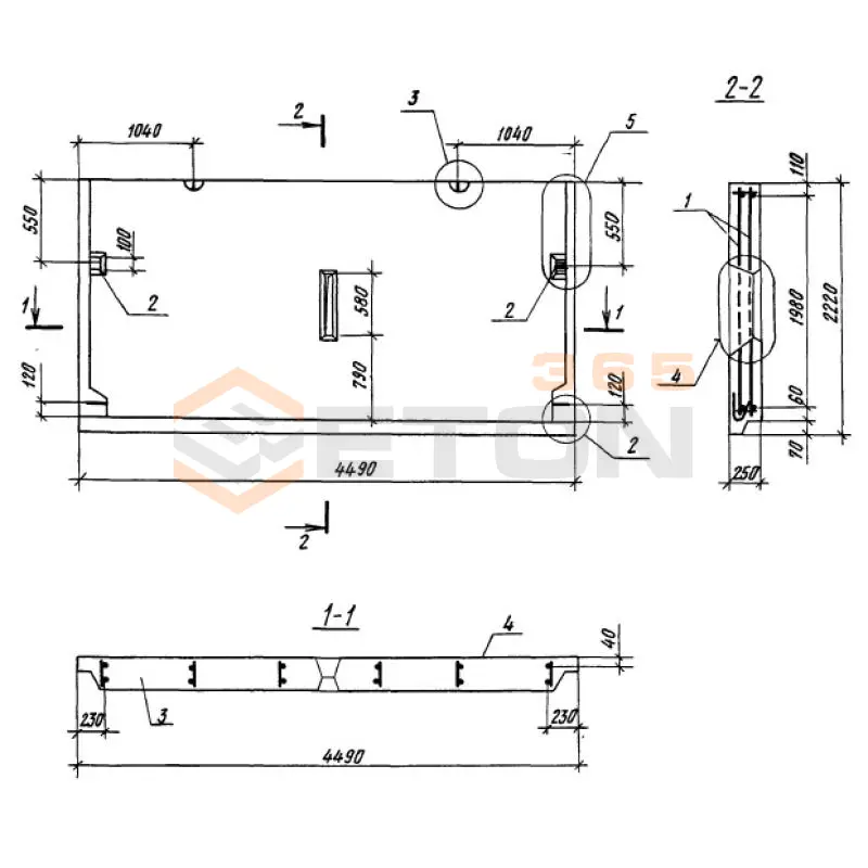 Панели опорные Серия 1.100.1-7 1НЧ 45-22-25-50 л