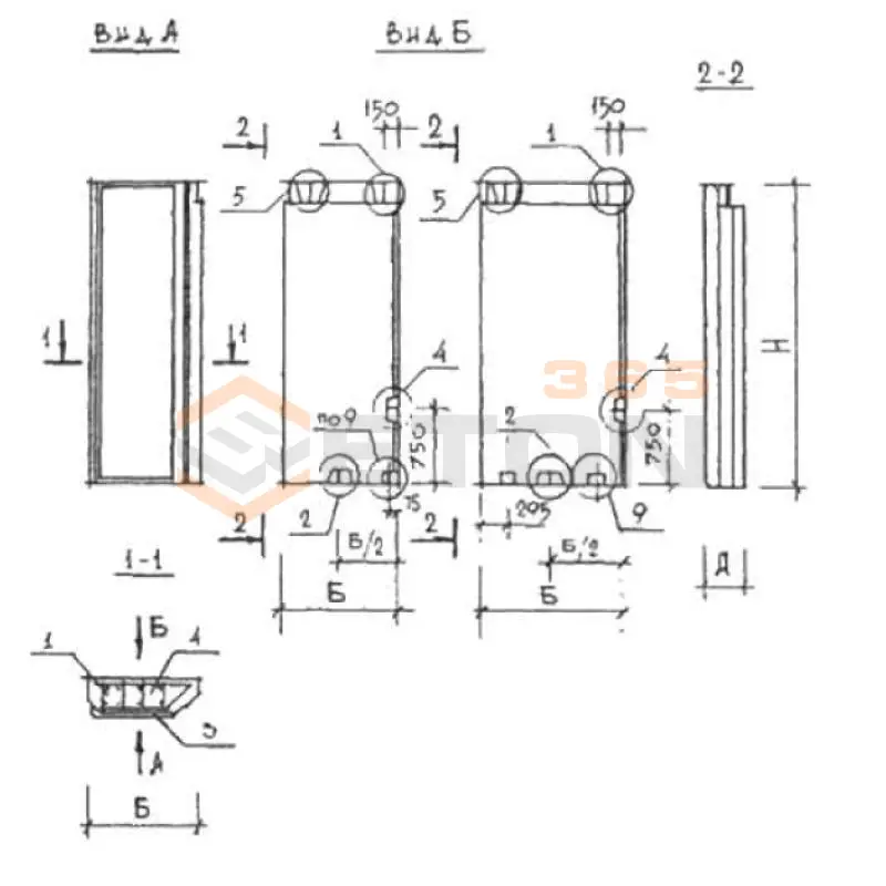 Наружные стеновые панели Серия КУБ 2,5 ВНП 12-33-4-1