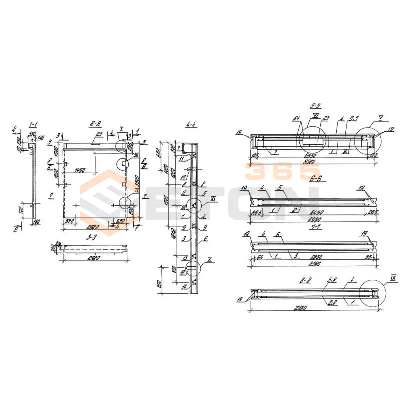 Панели стеновые балочные для прямоугольных сооружений Серия 3.900.1-10 ПС 2-36 кг3 у