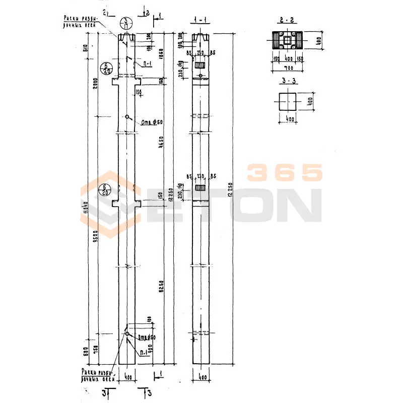 Колонны сечением 400х400 Серия ИИ 04-2 К2НР 448(60)-34