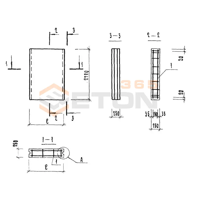 Блоки внутренних стен Серия 1.134.1-10 СБВ 15-27-8 я-30