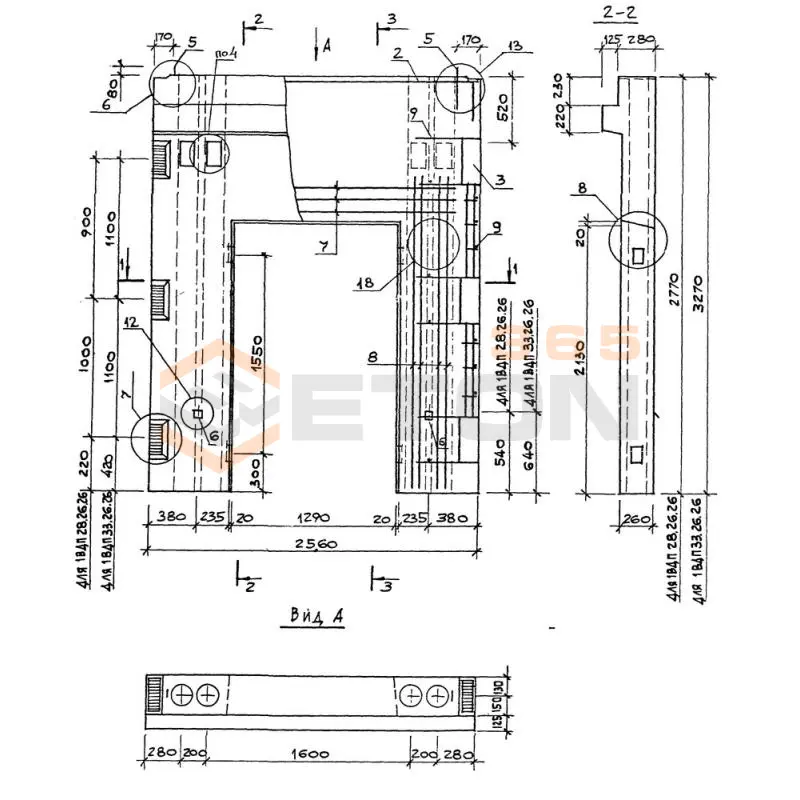 Вентблоки-диафрагмы жесткости Серия 1.034.1-1/90 1ВДП 28-26-26