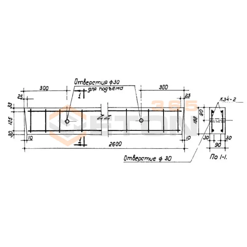 Перемычки Серия ИИ 03-02 Альбом 16б ч2 Ш 26