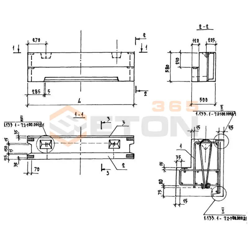 Блоки наружных стен Серия 1.133.1-7 3БН 21-6-50-75 п-4