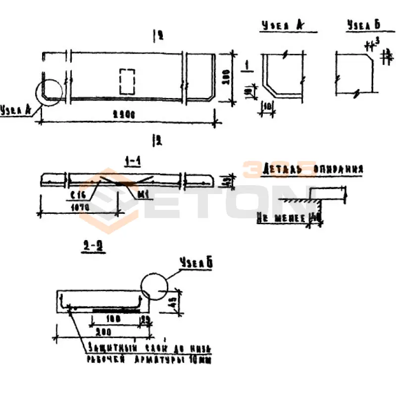 Плиты подоконные Серия 1.136-1 ЛО 22-20 (1.136-1)
