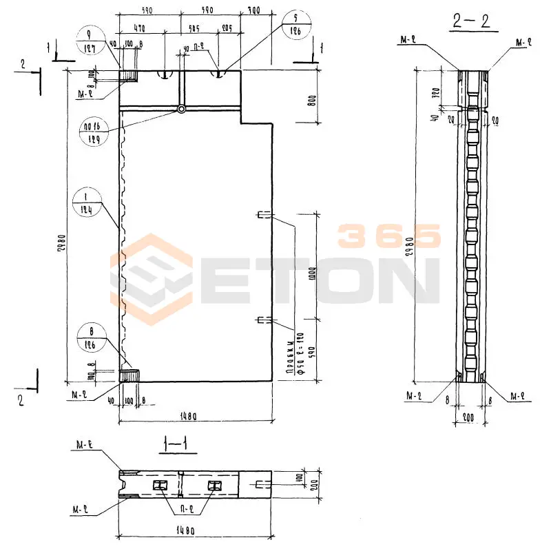 Блоки внутренних стен Серия 1.134-1 СБВ 15-2-30 т-2 (1.134-1)