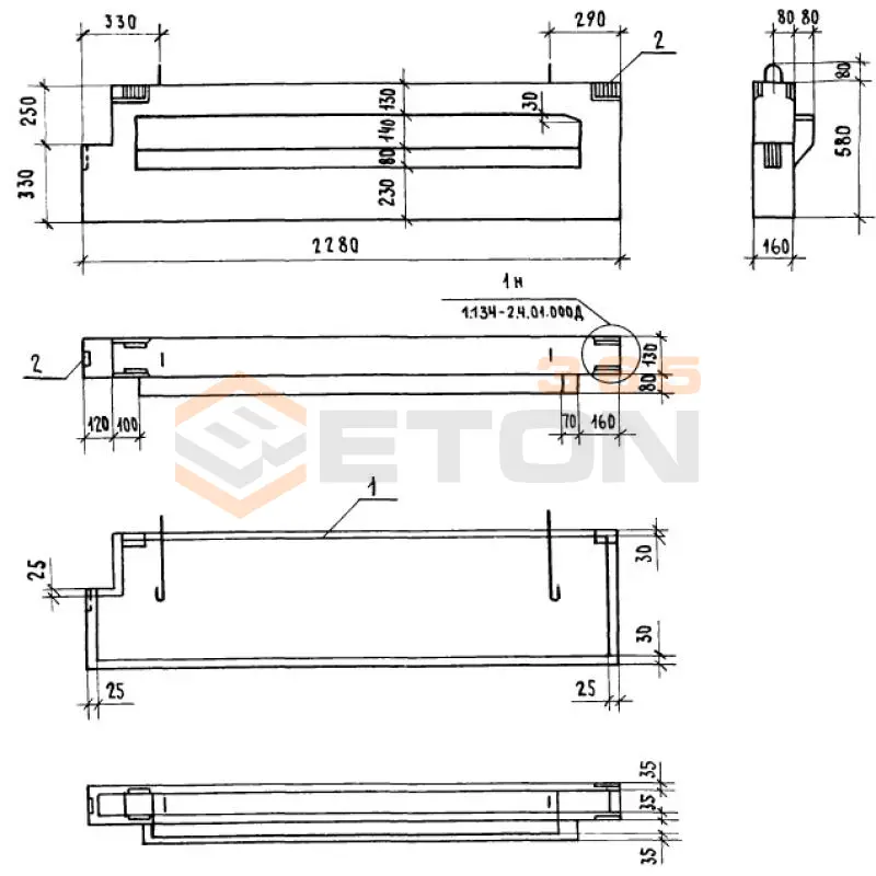 Блоки внутренних стен Серия 1.134-2 СБЛ 23-6-1 т-1