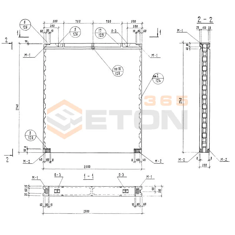 Блоки внутренних стен Серия 1.134-1 СБВ 25-2-28 т-1 (1.134-1)