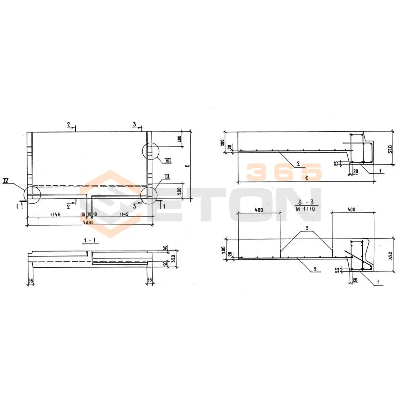 Лестничные площадки плоские 1ЛП серия 1.152.1-8 ( 1.152-3 ) и ГОСТ 9818-85 1ЛП 24-15-4 п