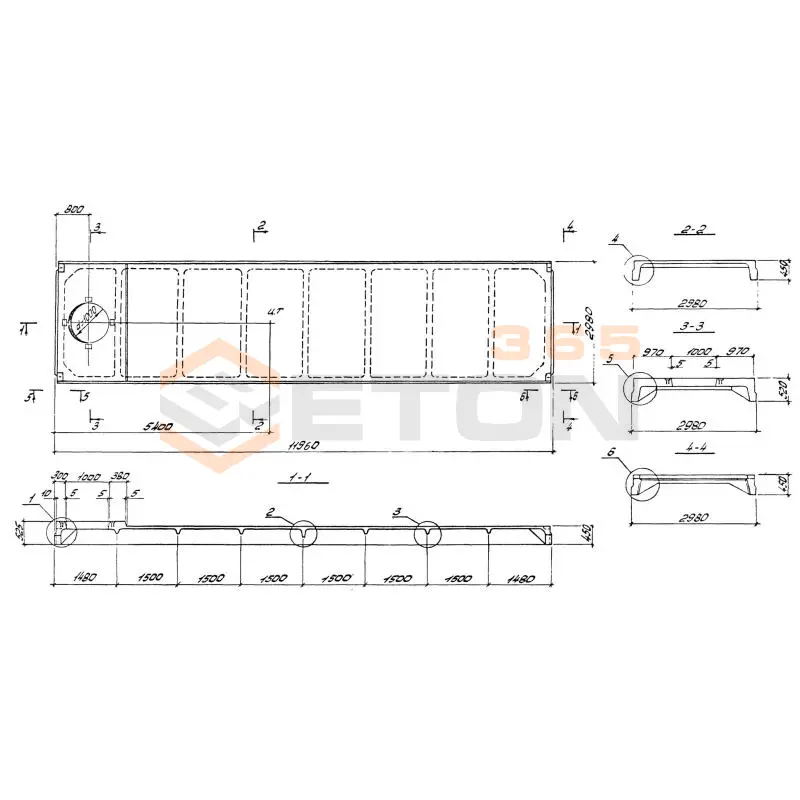 Плиты ребристые серия 1.465.1-15 1ПВ 12-3 АтV-10