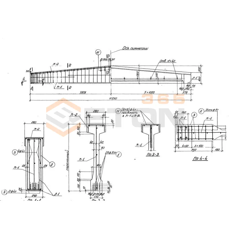 Балки Серия ПК 01-06 Б 1-12-2