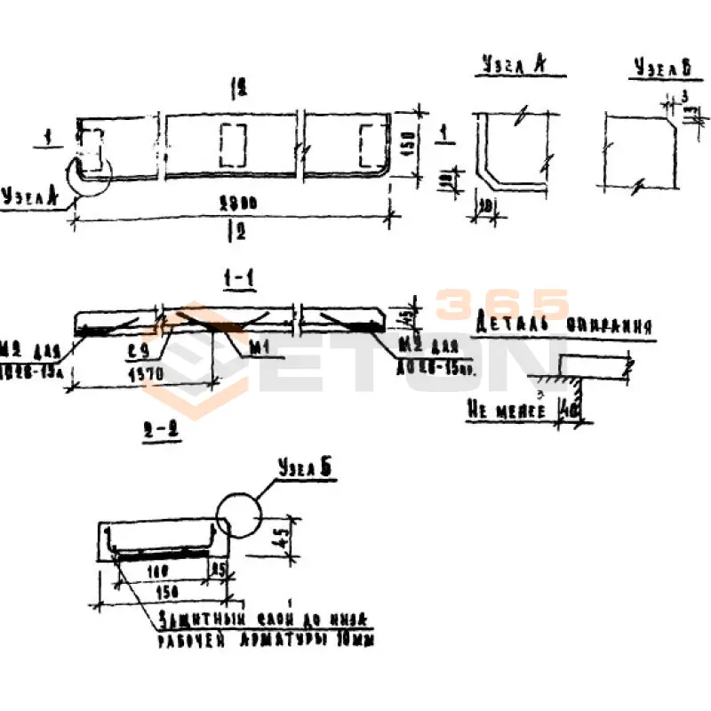 Плиты подоконные Серия 1.136-1 ЛО 28-15 п (1.136-1)