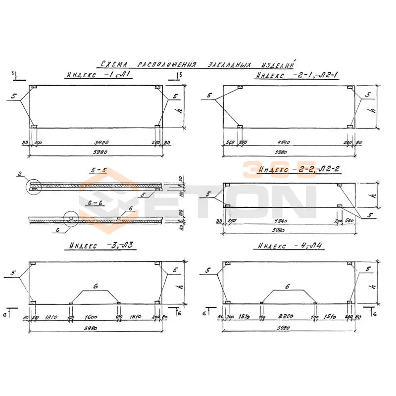 Панели перегородок Серия 1.432.1-33.93 ПП 60-12-3,5-3 (1.432.1-33.93)