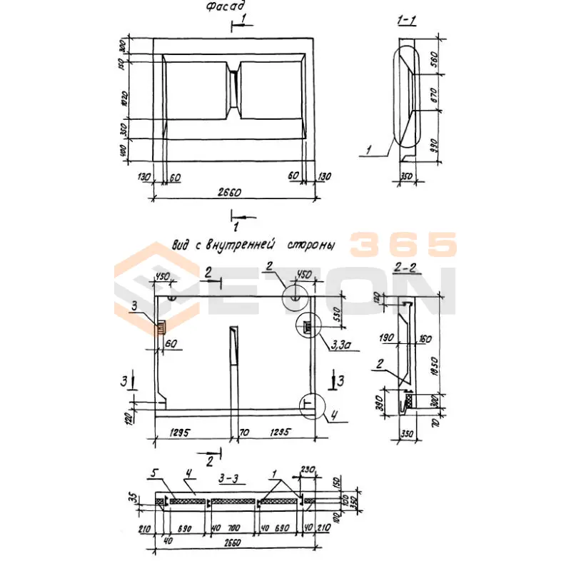 Панели опорные Серия 1.100.1-7 1НЧ 27-22-35-150 т