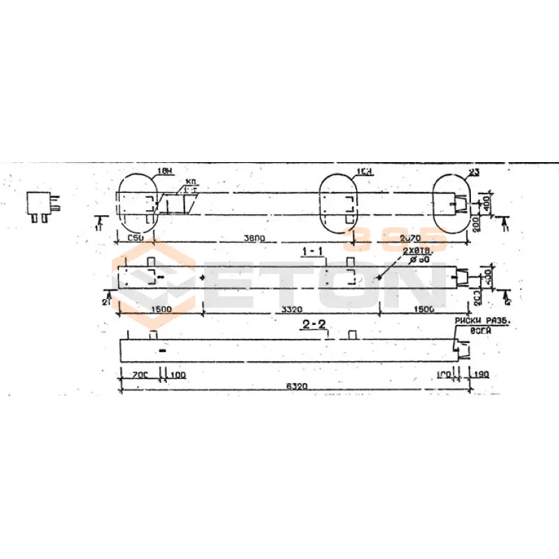 Колонны сечением 400х400 мм для зданий с высотами этажей 3,6 м Серия 1.020.1-2с/89 5КВ 36-63-13 н