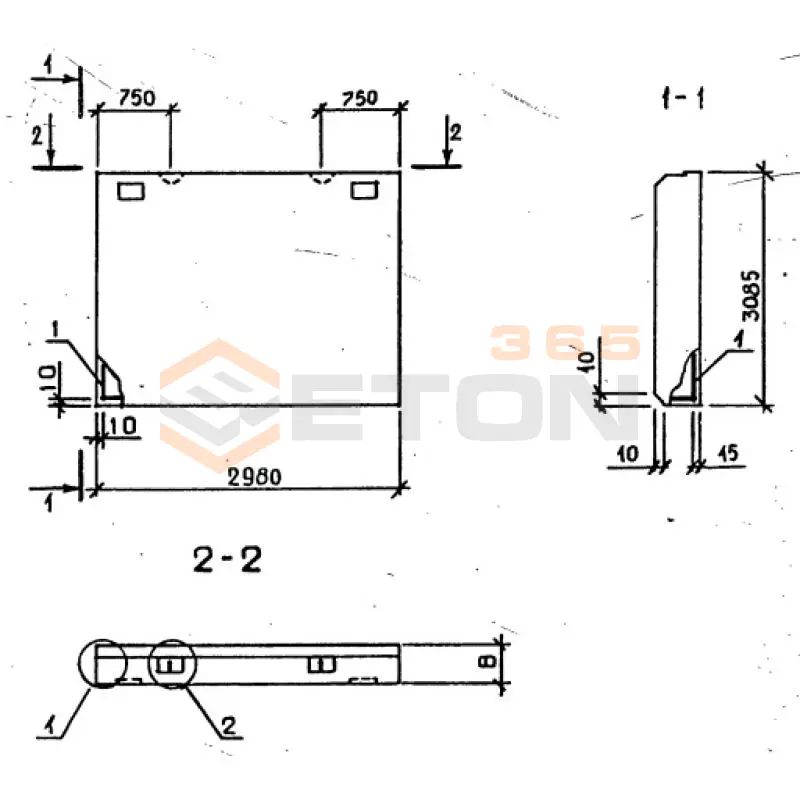 Панели стеновые цокольные серия 1.020-1/87 ( 1.020.1-7, 1.020-1/83, ИИ 04-1, 1.020.1-3пв ) ПСЦ 30-31-2,5 л пв
