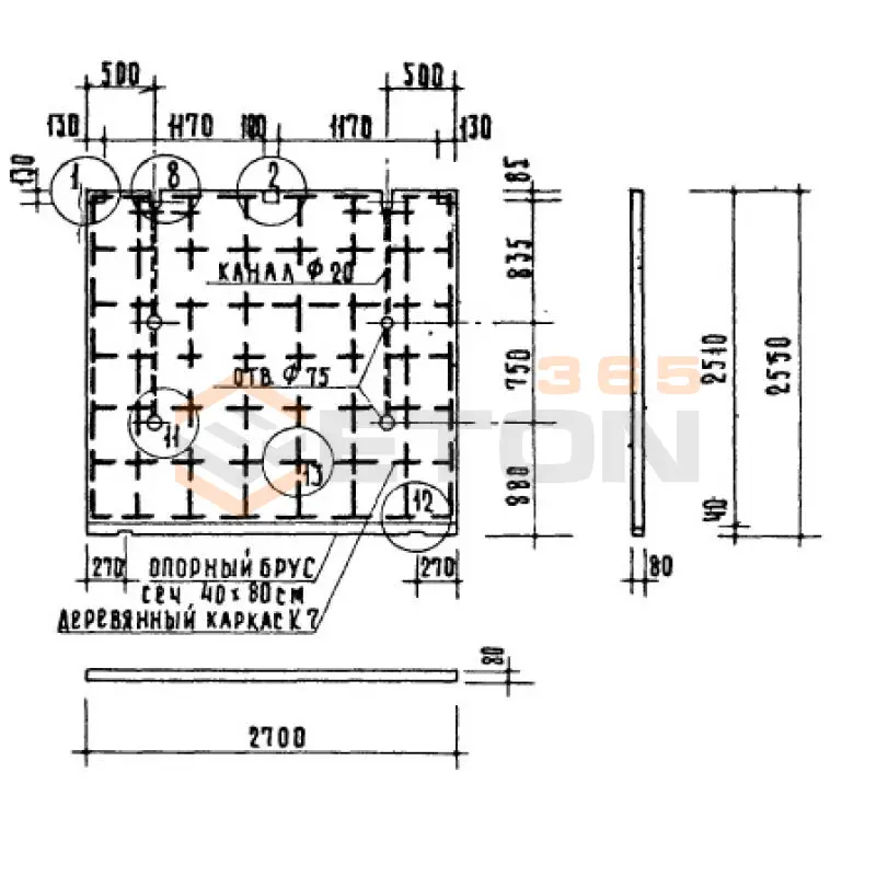 Гипсобетонные и шлакобетонные перегородки Серия ИИ 03-04 ПГ 7 (ИИ 03-04)