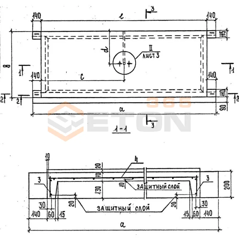 Лестничные площадки ребристые ЛПФ ГОСТ 9818-2015 ЛПФ 25-13в-5 (ГОСТ 9818-2015)