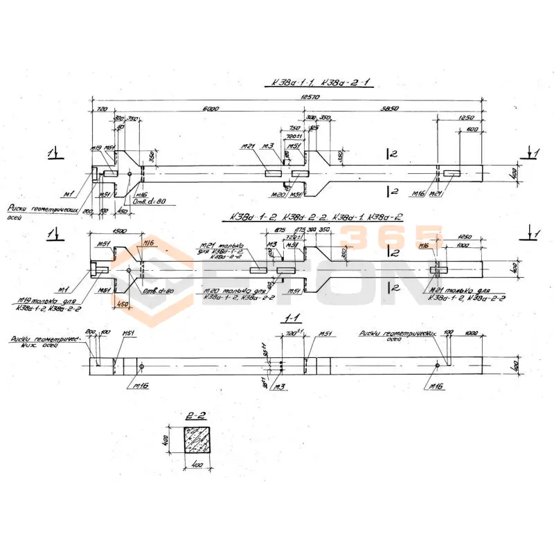 Колонны железобетонные (р.ч.346.3-07-31 КЖИ, инд.) К 38а-2-1 м