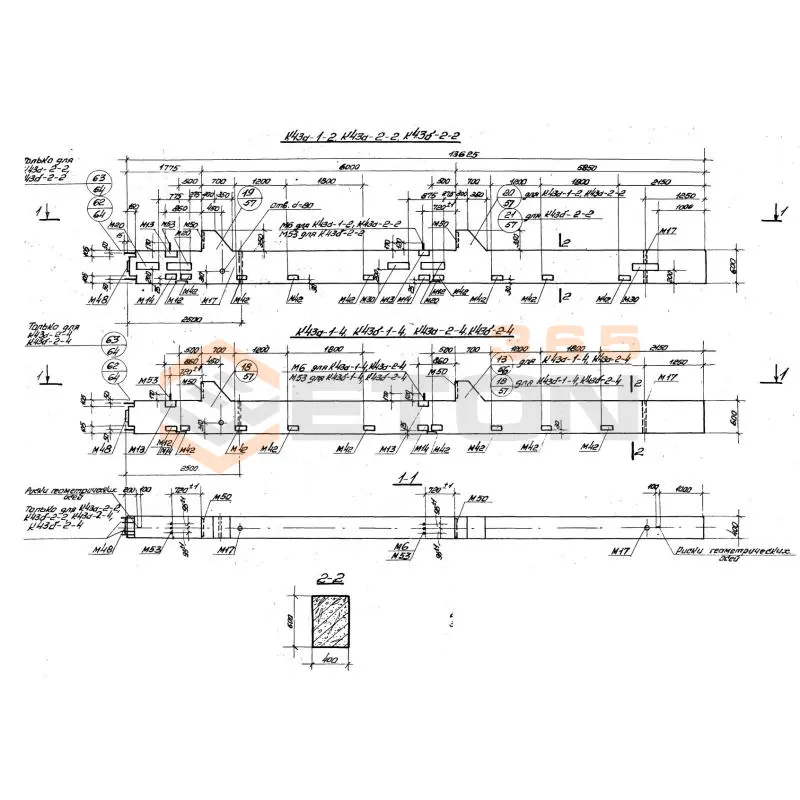 Колонны железобетонные для многоэтажных производственных зданий на высоту этажа 6,0 м Серия 1.420-12 вып. 3 К 43а-2-4