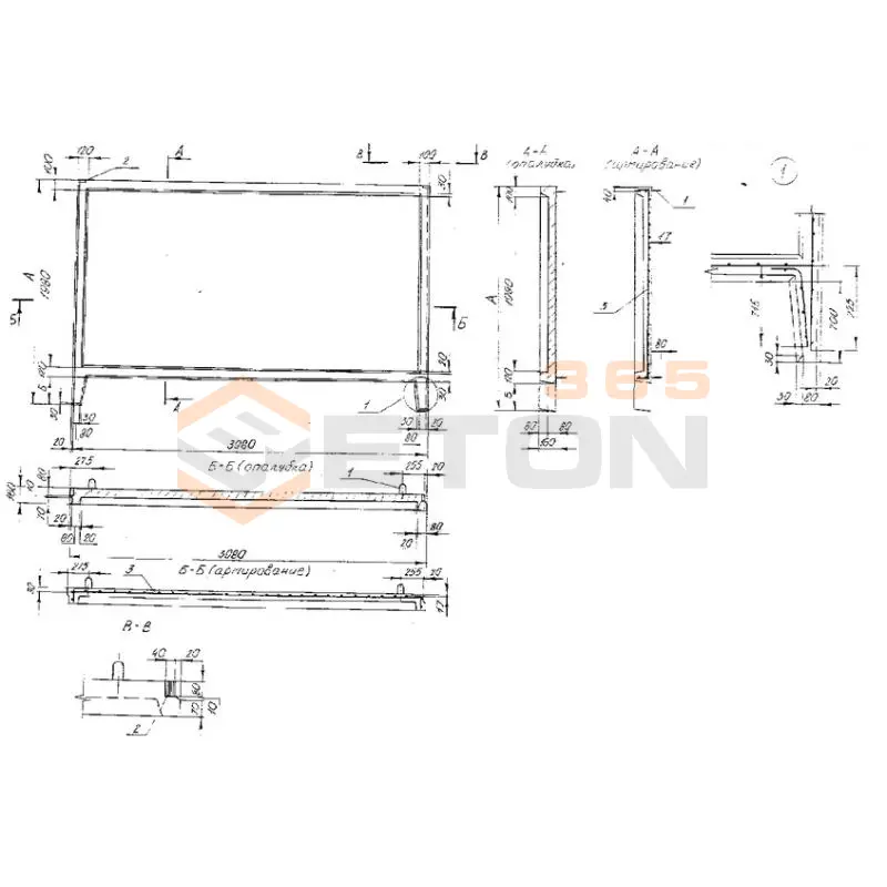 Панели оград Серия Б 3.017.1-4.03 ПО 40-25-16