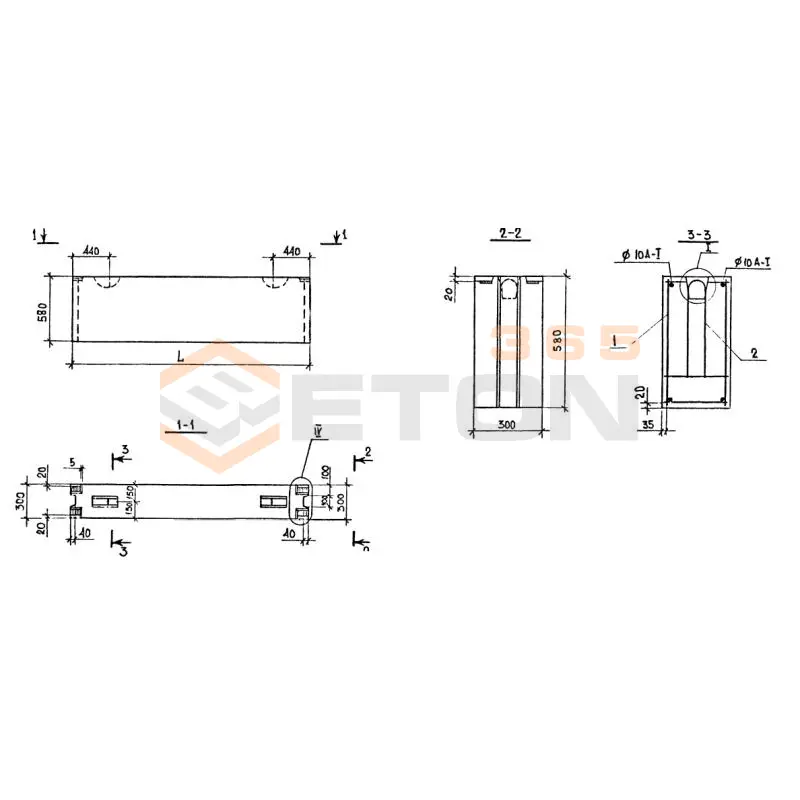 Блоки внутренних стен Серия 1.134.1-13 БВП 9-6-30-100 п