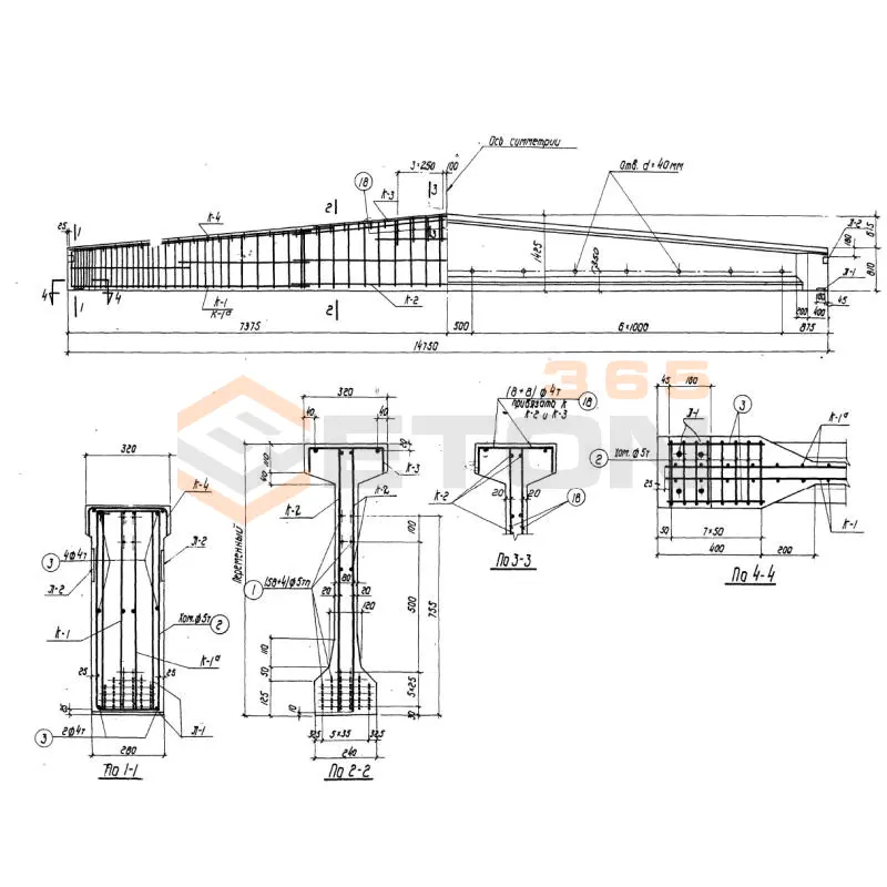 Балки Серия ПК 01-06 Б 2-15-2