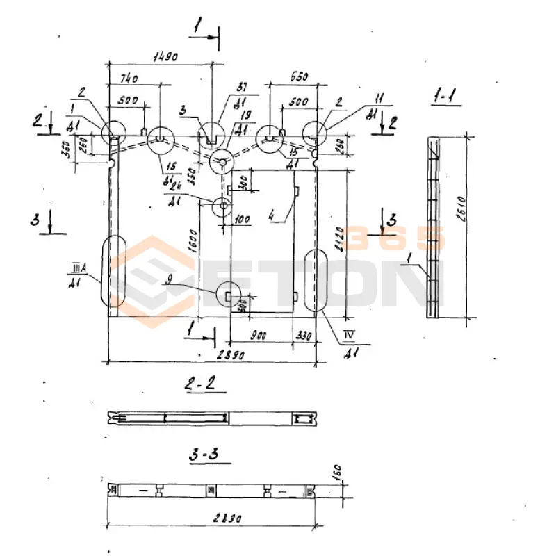 Панели внутренних стен Серия 97 5ВС 3-5
