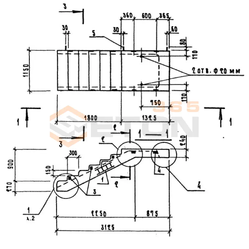 Лестничные марши Серия 1.220.1-3м ЛМП 31-11-12-5 (1.220.1-3м)