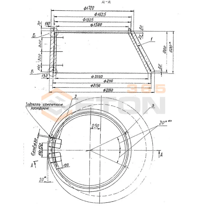 Кольца колодцев стеновые Серия Б3.003.1-1 КСф 20/15-9 Н(Б) (Б3.003.1-1)