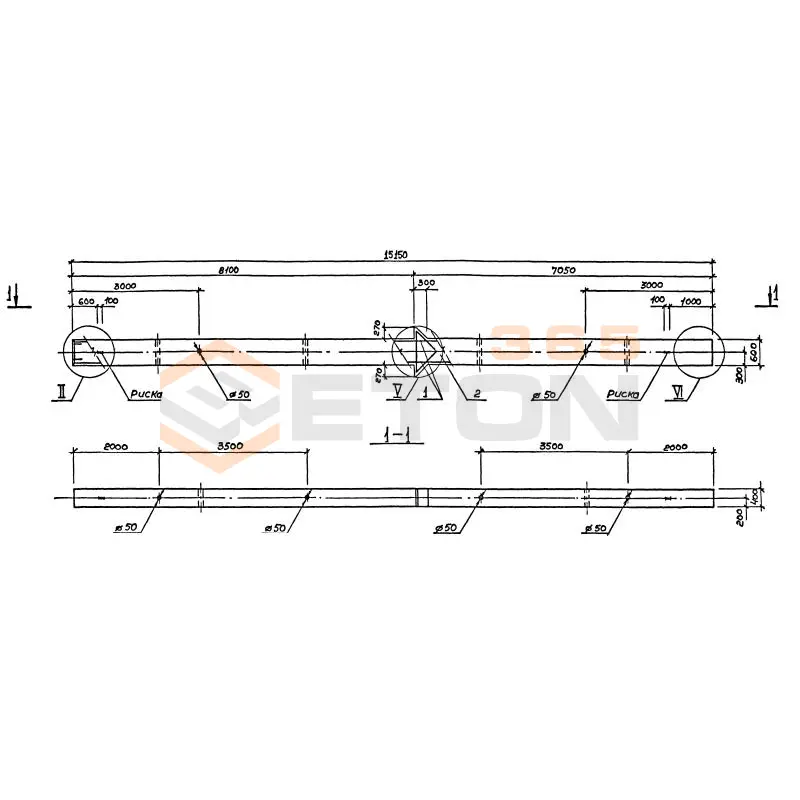 Колонны высотой 6,0; 7,2 м Серия 1.420.1-19 К 66-6