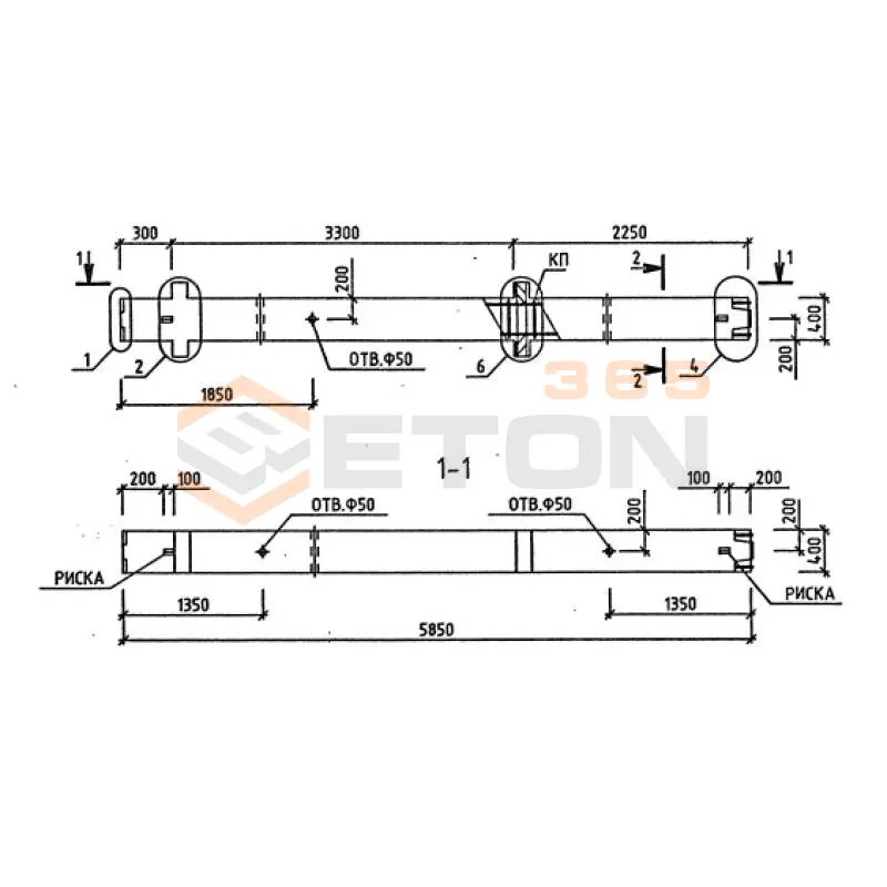 Колонны железобетонные для многоэтажных зданий связевого каркаса Серия 1.020-1/87 ( 1.020.1-7, 1.020-1/83, 1.020.1-3пв ) 2КВД 33-2-23-1 ук
